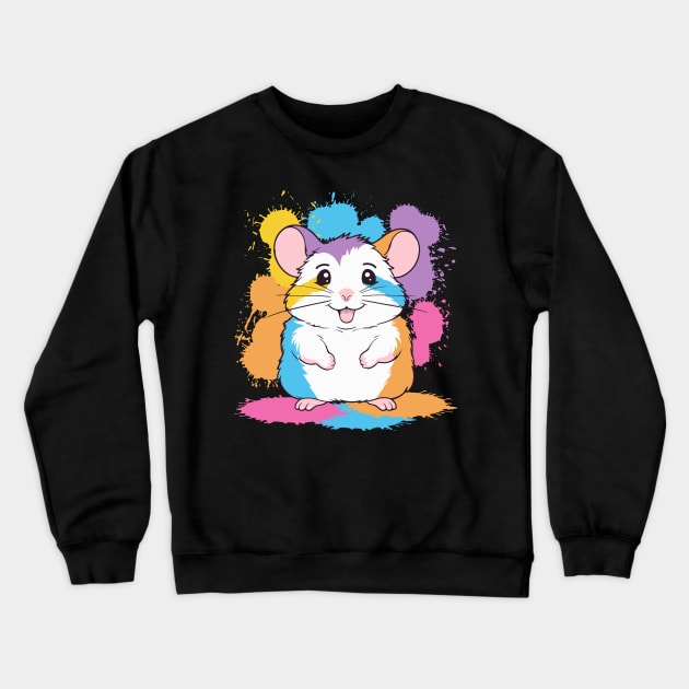 adorable Hamster Lover birthday cool splotch paint Crewneck Sweatshirt by greatnessprint